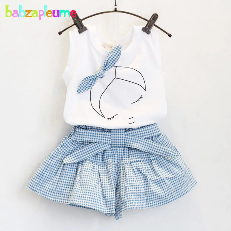 Vestiti estivi per neonate abbigliamento per bambini gilet + pantaloncini 2 pezzi set bambini ragazze Costume 0-7 anni abiti per neonati abbigliamento per bambini BC1152