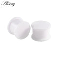 Alisouy 1 Paia Silicone Flessibile Sottile Doppio Svasato Tappi Per Le Orecchie Tunnel Della Carne Misuratore Dell'orecchio Espandar Barella Orecchini Body Piercing
