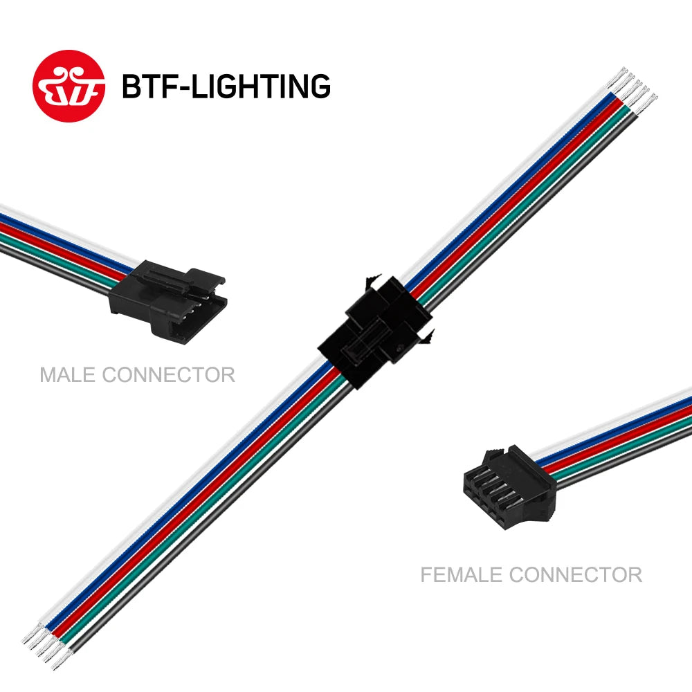 5 paia 10 paia 2pin 3pin 4pin 5pin JST connettore SM maschio e femmina per WS2812B SK6812 WS2815 2835 5050 RGB RGBW striscia luminosa a LED