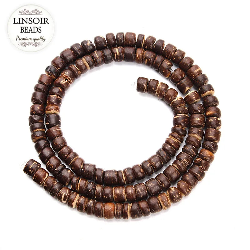 5/8/10mm Oblate Perline di Legno Naturale Per La Produzione di Gioielli Piatto Rotondo Spazio di Legno Perline di Preghiera Pneumatico Palla Stringa collana braccialetto