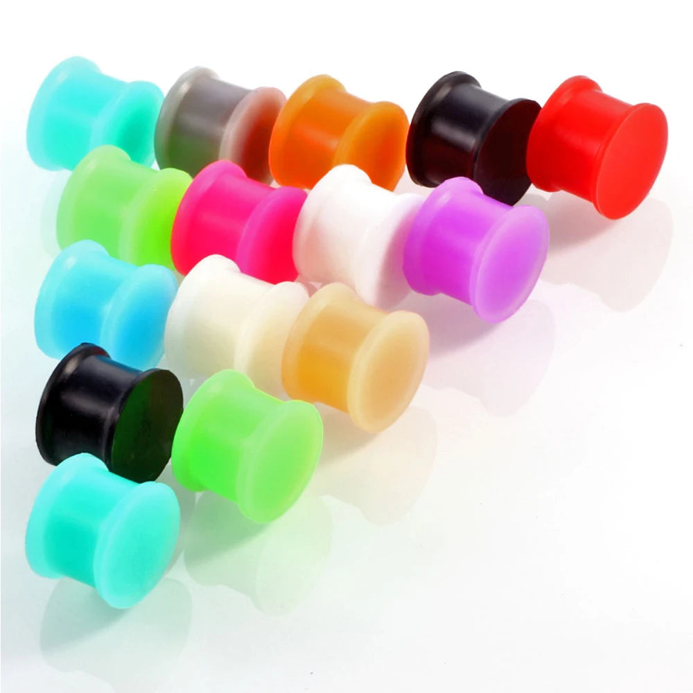 Alisouy 1 Paia Silicone Flessibile Sottile Doppio Svasato Tappi Per Le Orecchie Tunnel Della Carne Misuratore Dell'orecchio Espandar Barella Orecchini Body Piercing