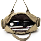 Borsa a Tracolla Uomo Tela Grigia – Cartella Grande Casual