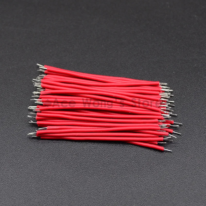100 PZ/LOTTO Tagliere Stagnato PCB Cavo di Saldatura 24AWG 5 cm Fly Jumper Wire Cavo Fili Conduttori di Stagno 1007-24AWG Cavo del Connettore