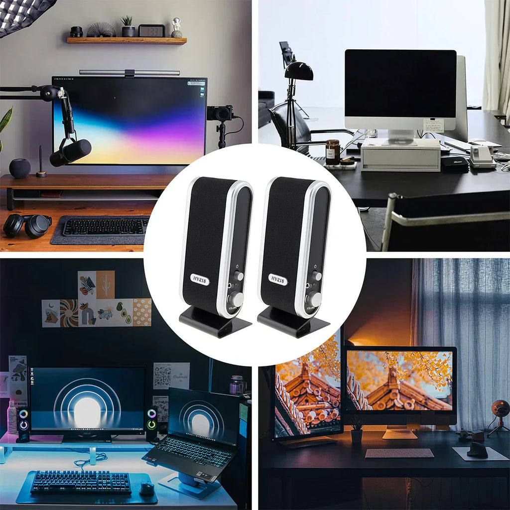 Altoparlanti USB Cablati da 6W Stereo per PC e Laptop Bianco