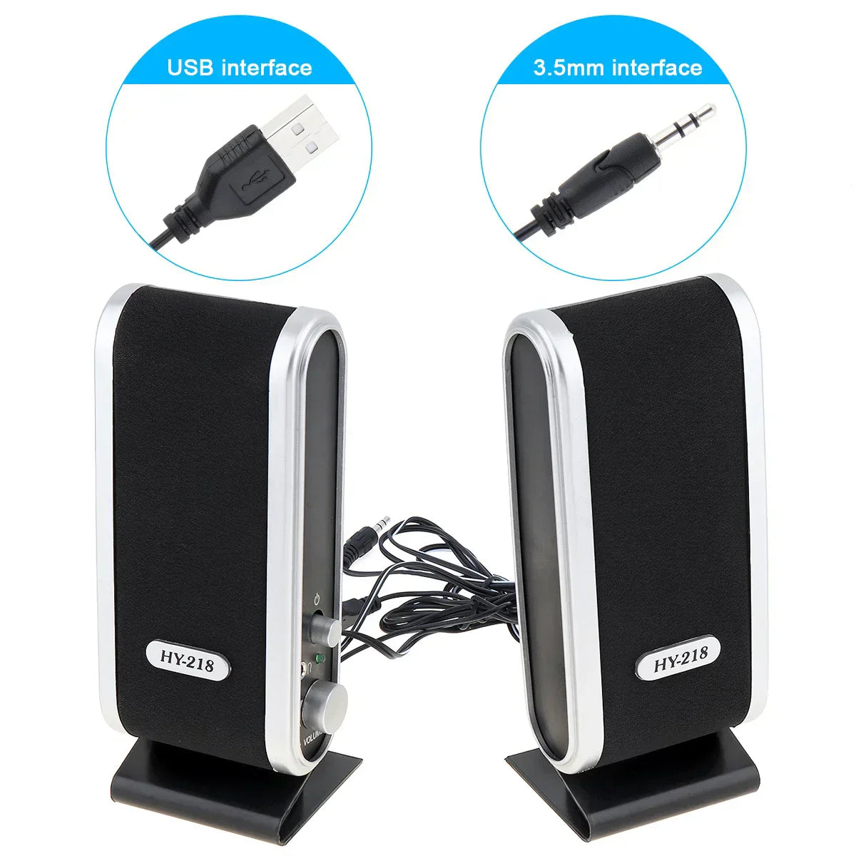 Altoparlanti USB Cablati da 6W Stereo per PC e Laptop Bianco