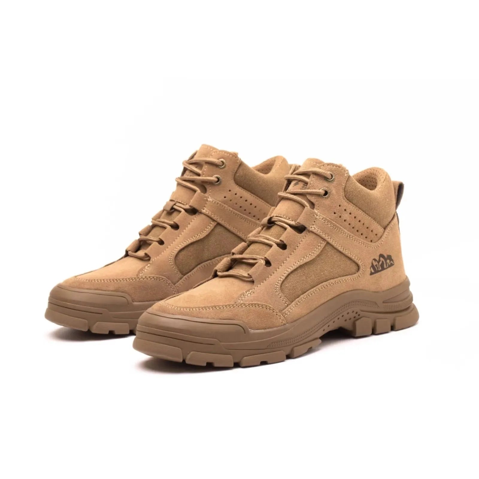 JIANKUN  ASTM Certified Anti-Smash Iron Toe Comfortable Safety Shoes for Men Women Unisex Mid Cut Suede Leather Work Boots