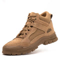 JIANKUN  ASTM Certified Anti-Smash Iron Toe Comfortable Safety Shoes for Men Women Unisex Mid Cut Suede Leather Work Boots