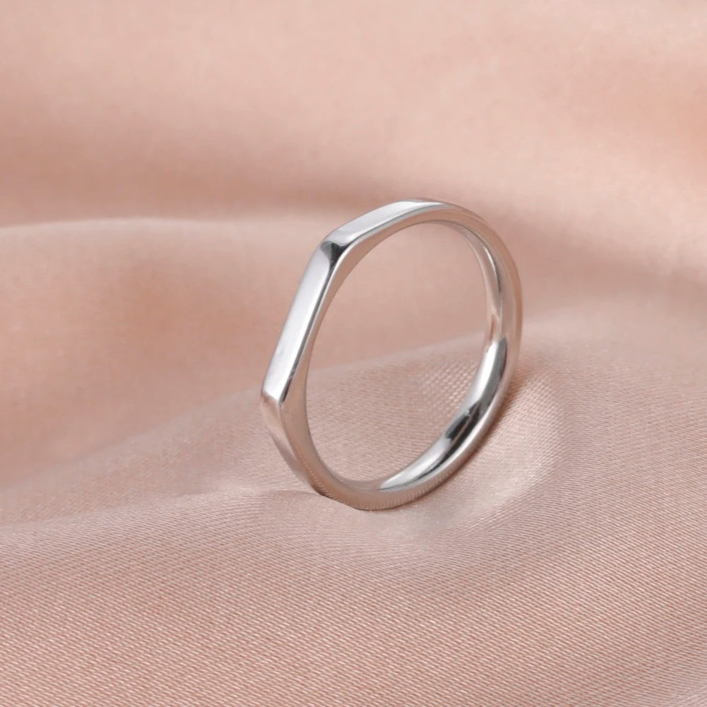 Skyrim Anello da donna in acciaio inossidabile Semplice cuore Farfalla Fasi lunari Anelli da dito geometrici Regalo di nozze per l'amante Commercio all'ingrosso