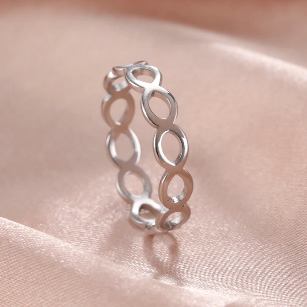 Skyrim Anello da donna in acciaio inossidabile Semplice cuore Farfalla Fasi lunari Anelli da dito geometrici Regalo di nozze per l'amante Commercio all'ingrosso