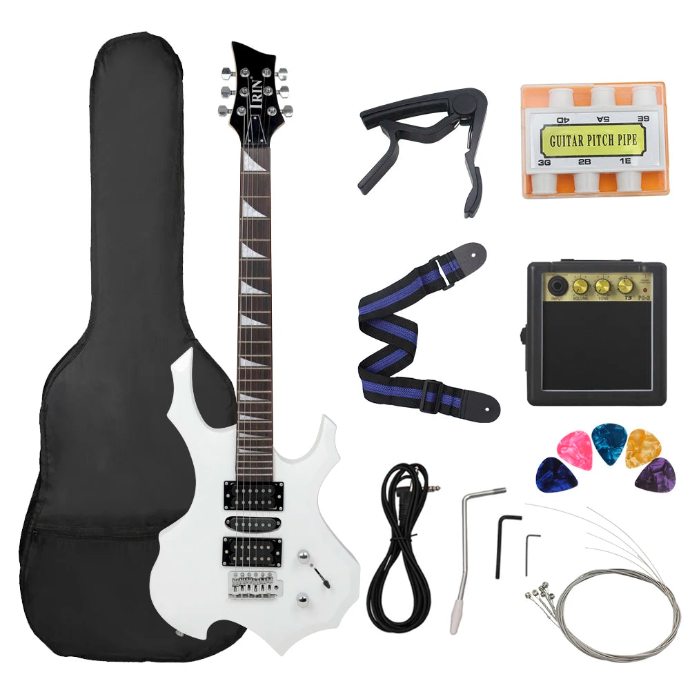 24 tasti 6 corde chitarra elettrica corpo in acero chitarra elettrica Guitarra con borsa altoparlante parti e accessori per chitarra necessari