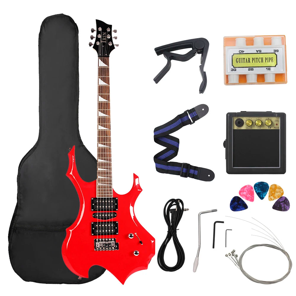 24 tasti 6 corde chitarra elettrica corpo in acero chitarra elettrica Guitarra con borsa altoparlante parti e accessori per chitarra necessari