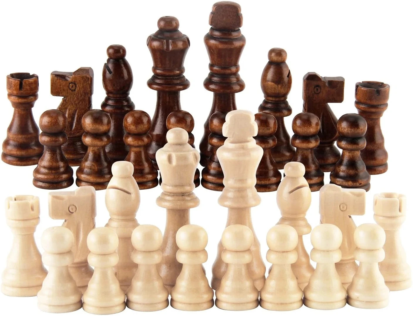 32 Pieses Scacchi in legno Tournamen standard Staunton Scacchi in legno Altezza king 8 cm, Pezzi degli scacchi Solo senza tavola