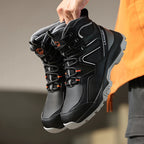 Lanoudun Construction Safety Shoes For Men Women Black Steel Toe Puncture Resistant Euro Standard Cap Microfiber