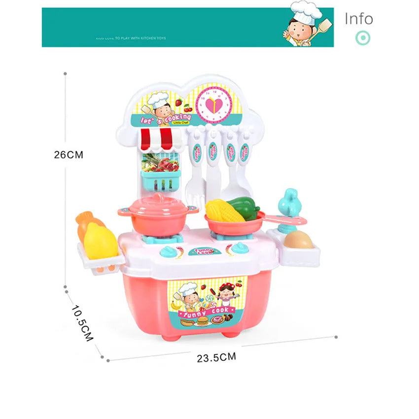 22Pcs plastica Mini bambini cucina per bambini gioco casa giocattolo simulazionale utensili da cucina conservazione pentole cottura finta gioca per le ragazze
