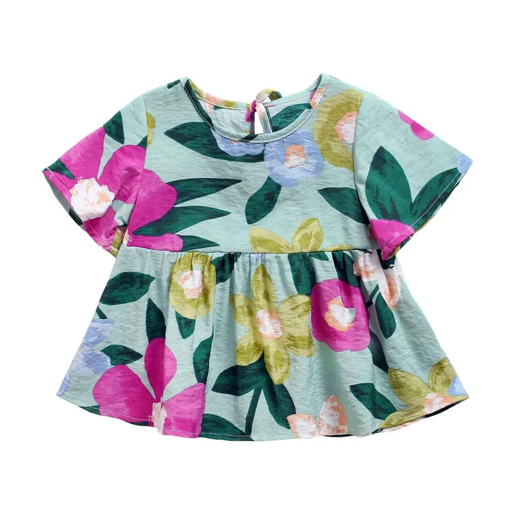 Sanlutoz Abiti estivi per neonate Abito da principessa in cotone per fiori per bambini Vestiti per bambini Manica corta