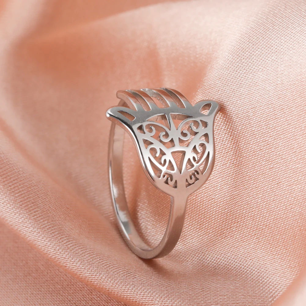 Skyrim Anello da donna in acciaio inossidabile Semplice cuore Farfalla Fasi lunari Anelli da dito geometrici Regalo di nozze per l'amante Commercio all'ingrosso