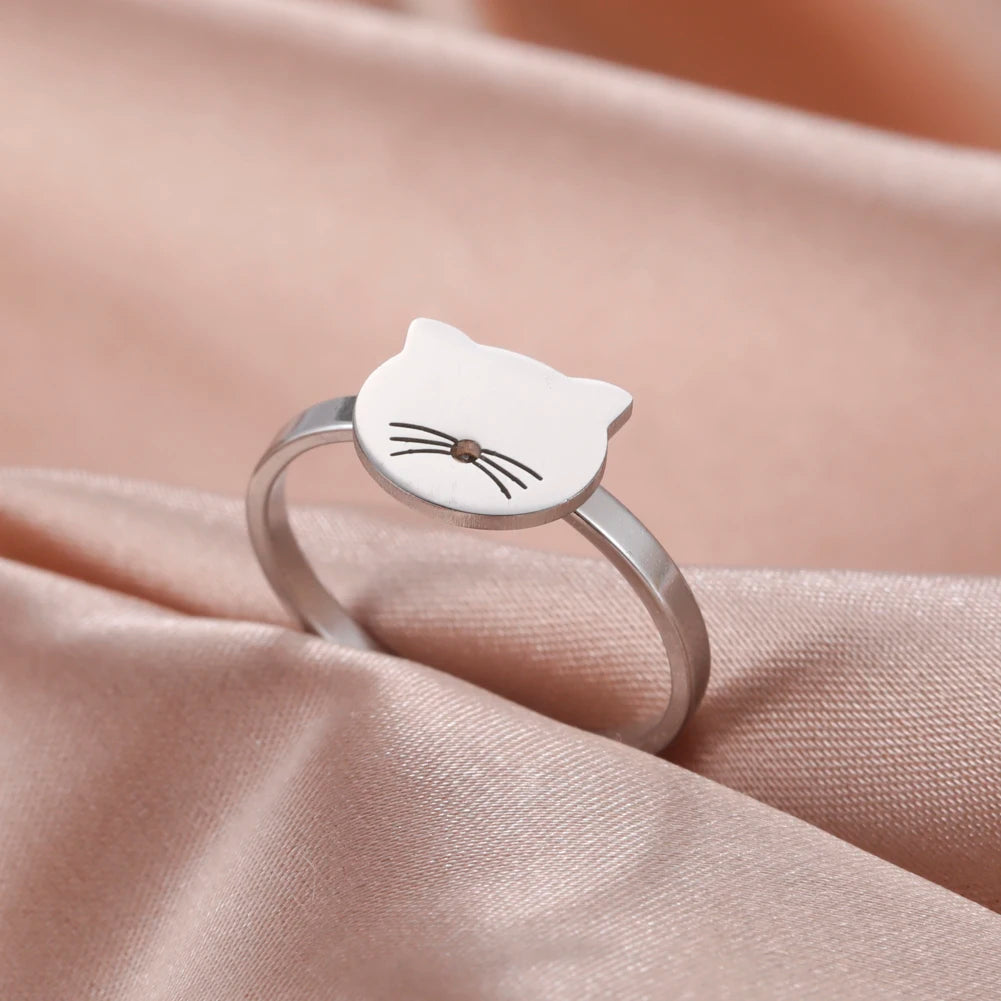Skyrim Anello da donna in acciaio inossidabile Semplice cuore Farfalla Fasi lunari Anelli da dito geometrici Regalo di nozze per l'amante Commercio all'ingrosso