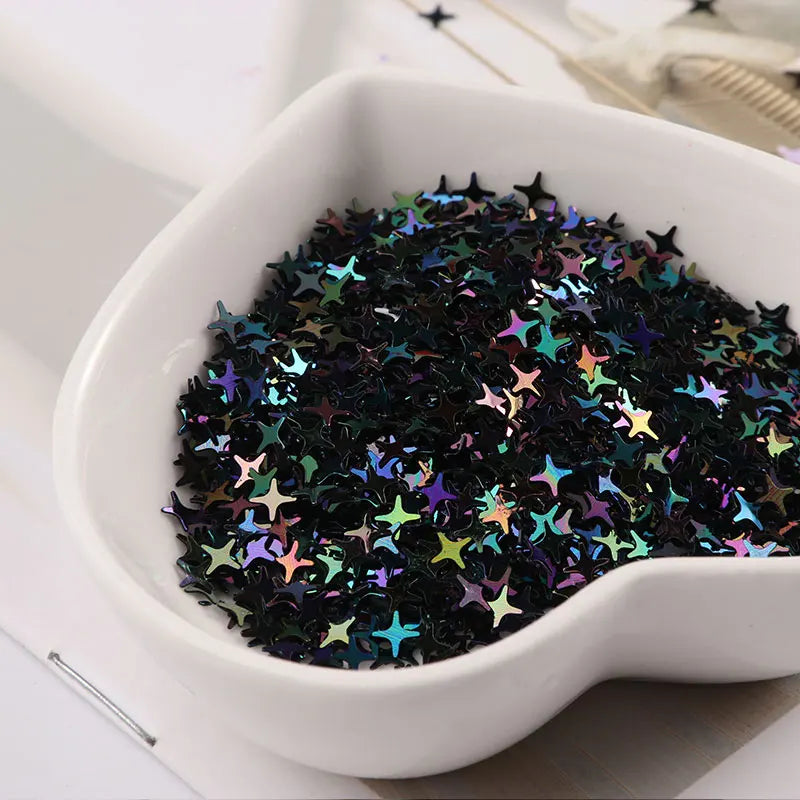 10 g/pacco 4mm Paillettes a forma di stella croce per unghie art, Paillettes glitter per manicure da donna, coriandoli per decorazioni di nozze Lentejuelas
