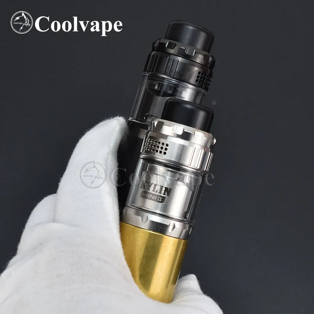 WOLF COOLVAPE Mod pezzo sottile con kylin mini v2 rta 22mm rta mech mod 18650 batteria Kit mod meccanici per sigaretta elettronica a fuoco laterale