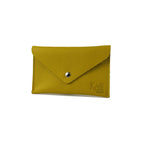 Custodia Flap In Vera Pelle Pieno Grano Dollar Giallo 13x8 Cm Con Scatola Regalo