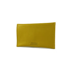 Custodia Flap In Vera Pelle Pieno Grano Dollar Giallo 13x8 Cm Con Scatola Regalo
