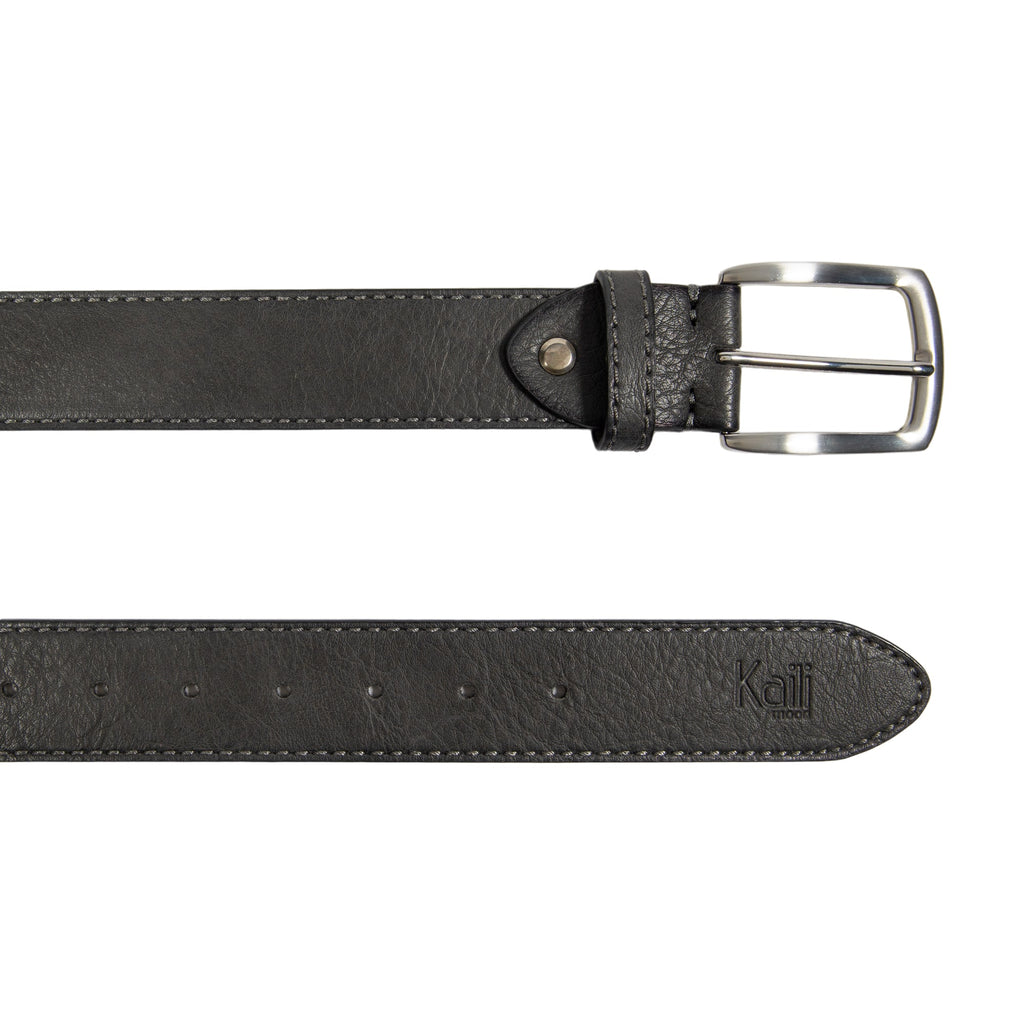K4008KB | Men's Belt in Leather Lining Pu Finish. Anthracite color. Size: 125 x 3.8 x 0.5 cm (waist 110 cm). Packaging: hard bottom/cover Gift Box-1