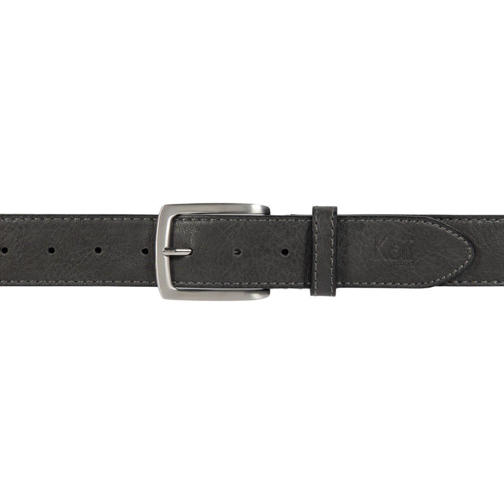 K4008KB | Men's Belt in Leather Lining Pu Finish. Anthracite color. Size: 125 x 3.8 x 0.5 cm (waist 110 cm). Packaging: hard bottom/cover Gift Box-2