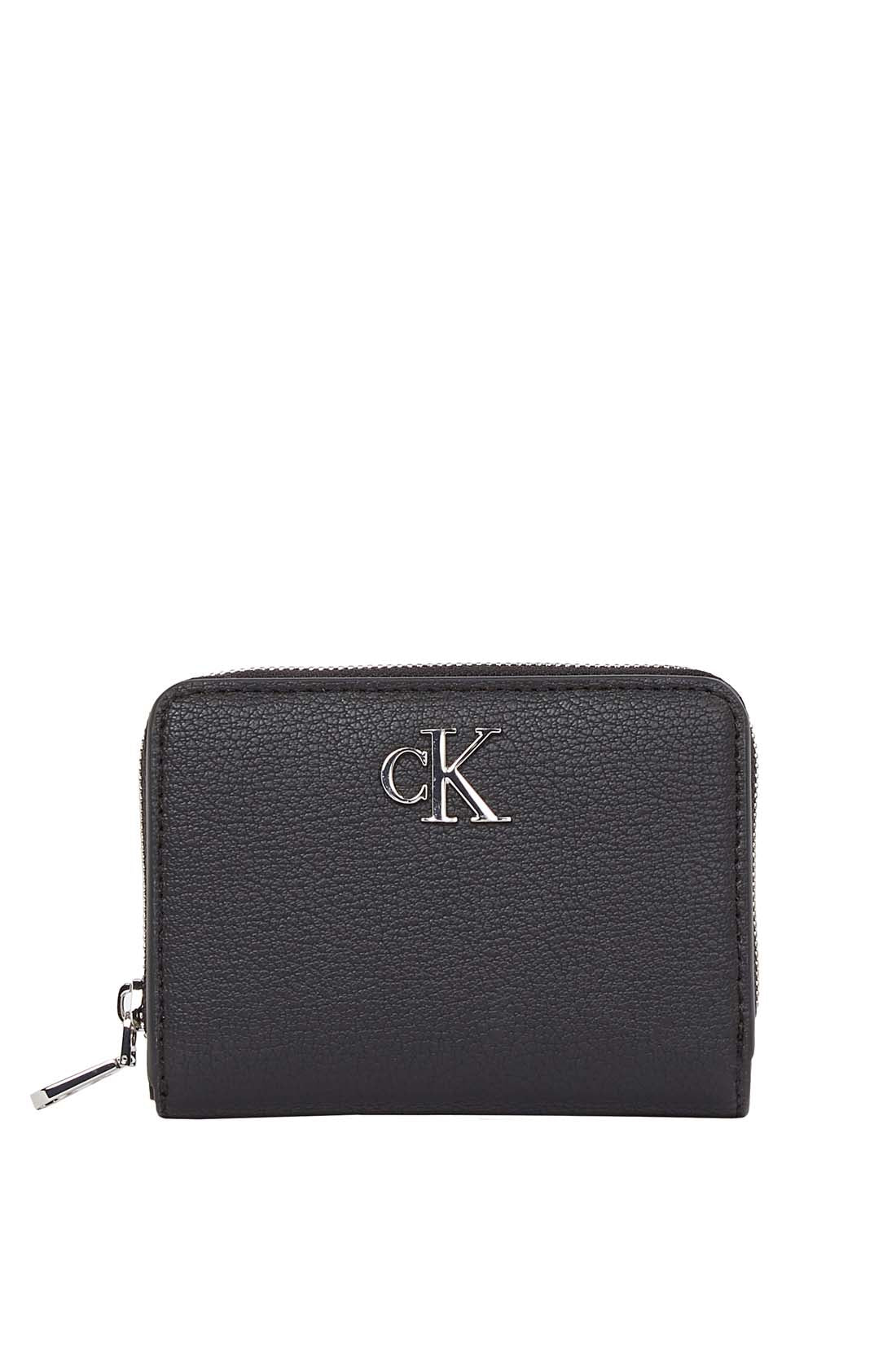 CALVIN KLEIN JEANS - Women's small faux-leather wallet with monogram