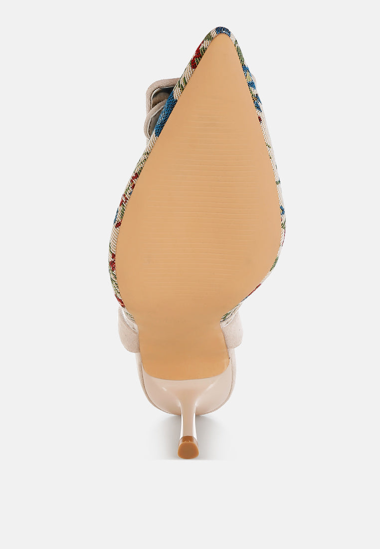 Décolleté Ricamate Stiletto con Fibbia e Slingback