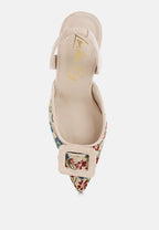 Décolleté Ricamate Stiletto con Fibbia e Slingback