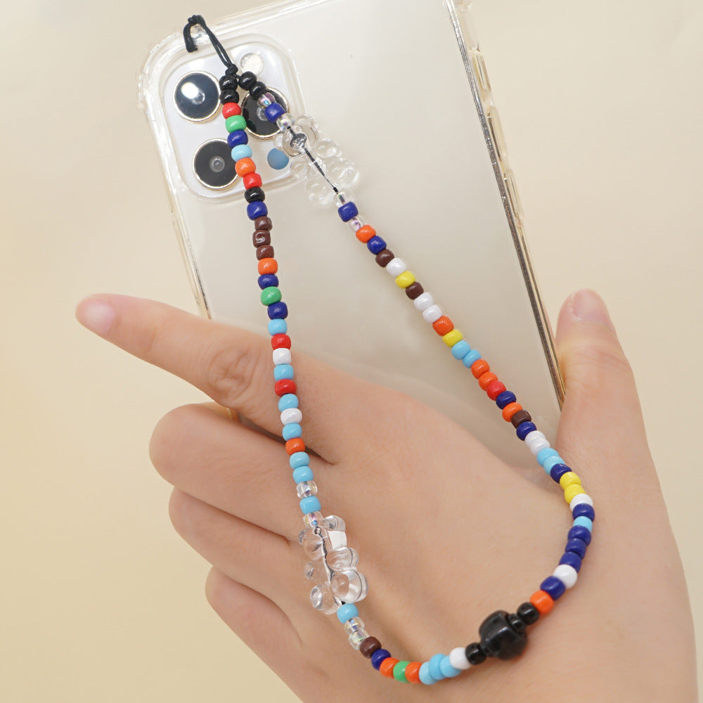 Factory direct supply handmade beaded mobile phone lanyard, Bluetooth speaker lanyard, flashlight, fan, selfie stick, U-disk sling