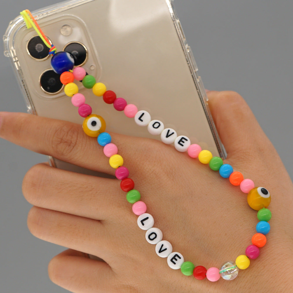 Factory direct supply handmade beaded mobile phone lanyard, Bluetooth speaker lanyard, flashlight, fan, selfie stick, U-disk sling