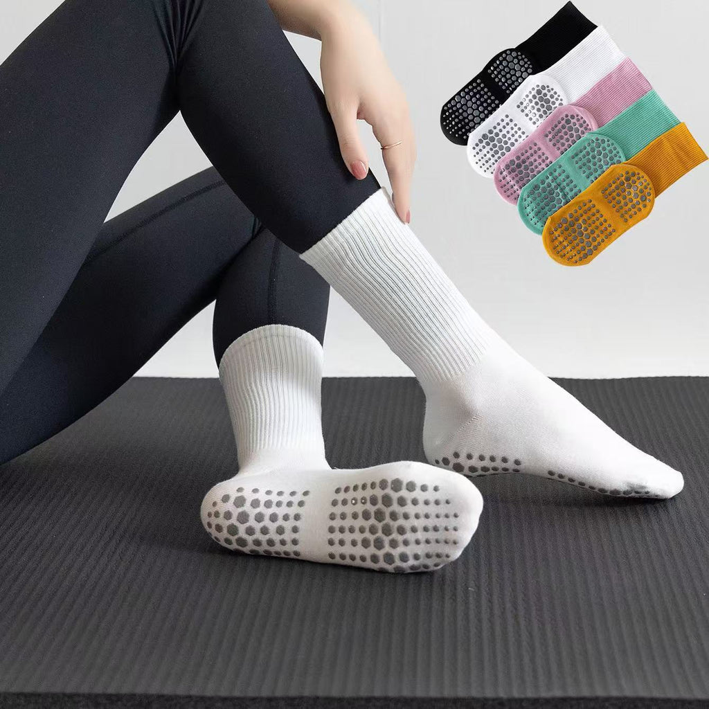 Yoga socks fitness Pilates sports solid color tube dispensing non-slip professional indoor fitness Pilates sports socks