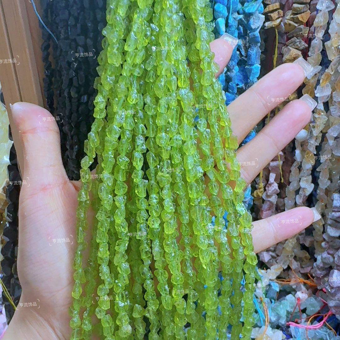 Bulk Cross-Border 5-8mm Crushed Stone Semi-Finished Natural Stone Agate DIY Accessories Irregular Crystal Drilled Loose Beads