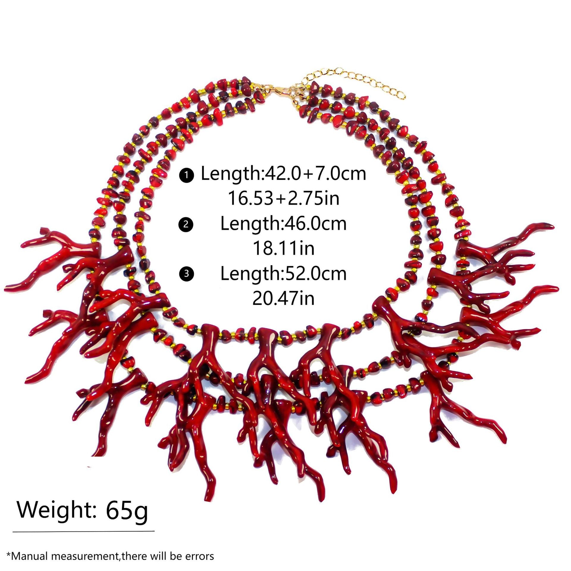 European and American New Style Stacked Cross-Border Imitation Coral Necklace Necklace Light Luxury Small Multi-Layer Beaded Clavicle Chain Resin Necklace