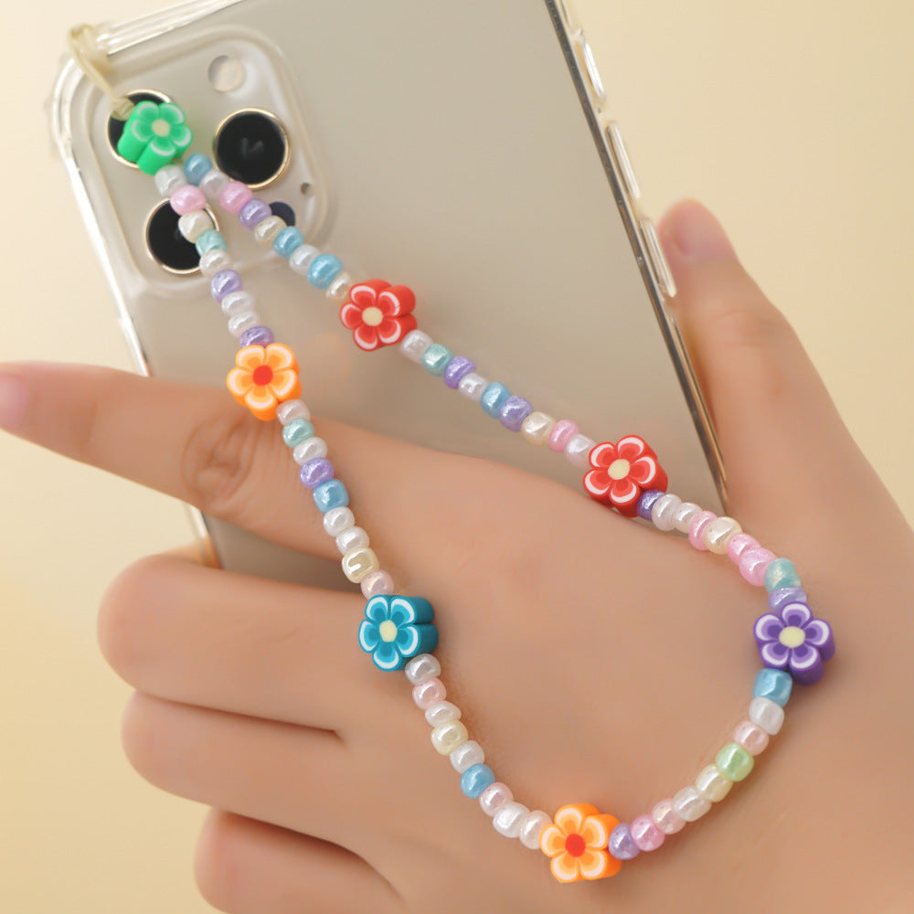 Factory direct supply handmade beaded mobile phone lanyard, Bluetooth speaker lanyard, flashlight, fan, selfie stick, U-disk sling