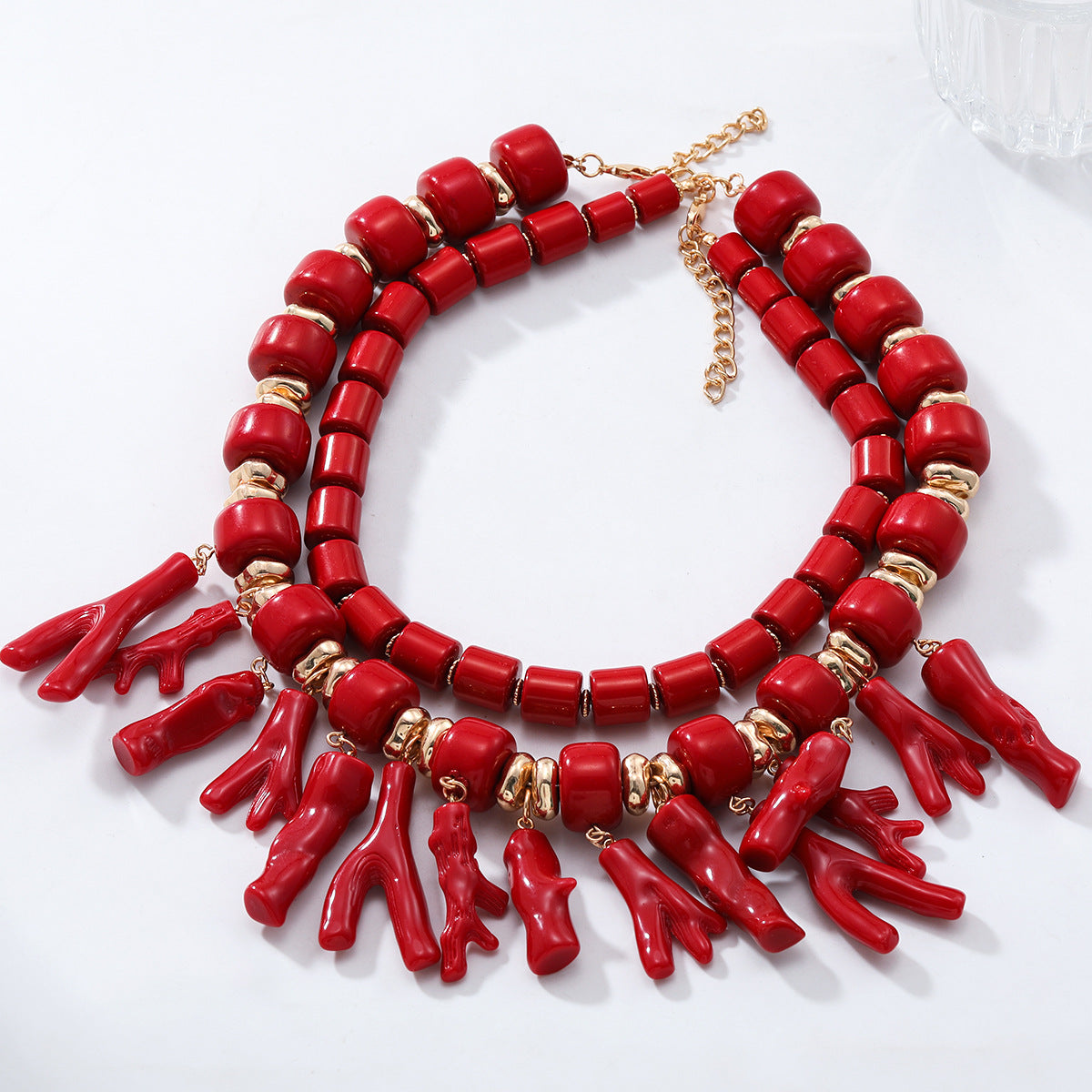 ZA European and American personality exaggerated acrylic irregular branch branch multi-layer necklace summer beach wind cross-border supply