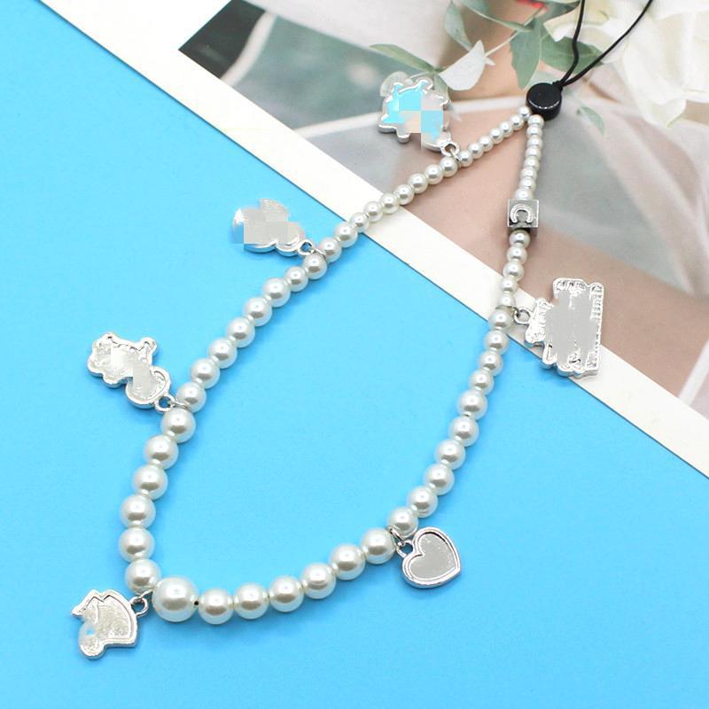 Online popular anti-lost mobile phone chain rainbow mobile phone chain same enamel beads DIY mobile phone lanyard factory direct sales
