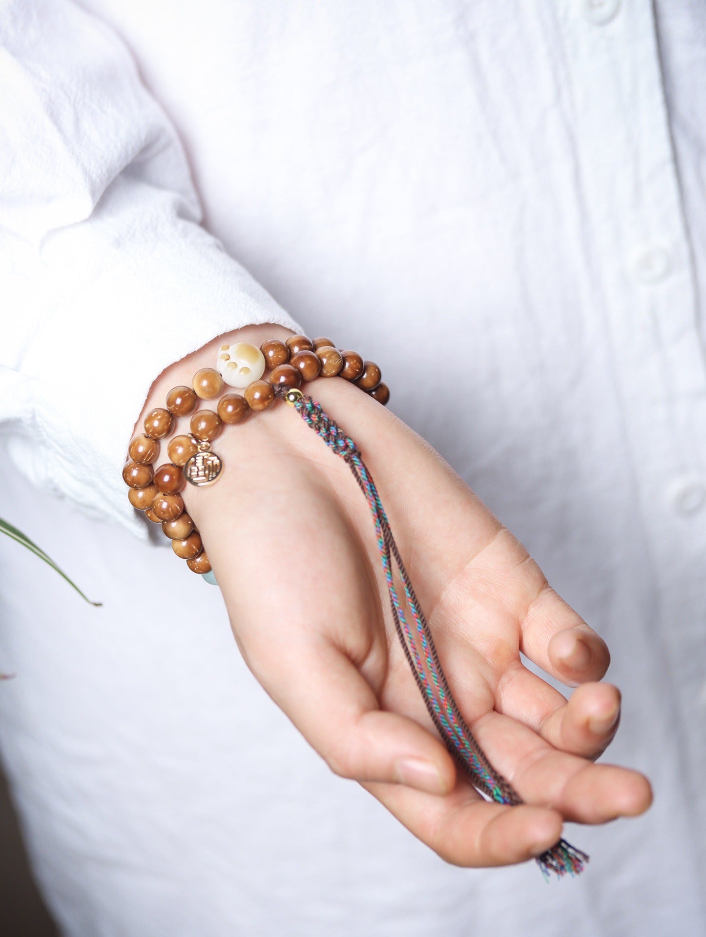 Natural Cook Bodhi Root DIY Woven Handheld Chain Plate Wen Play Chanting Bead String Men's and Women's Long Hanging Pendant