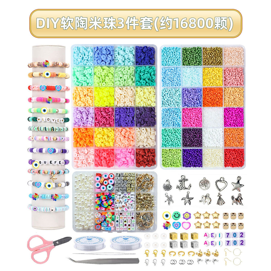 Cross-border soft pottery academic style handmade beaded diy material package box bracelet jewelry accessories bracelet beads