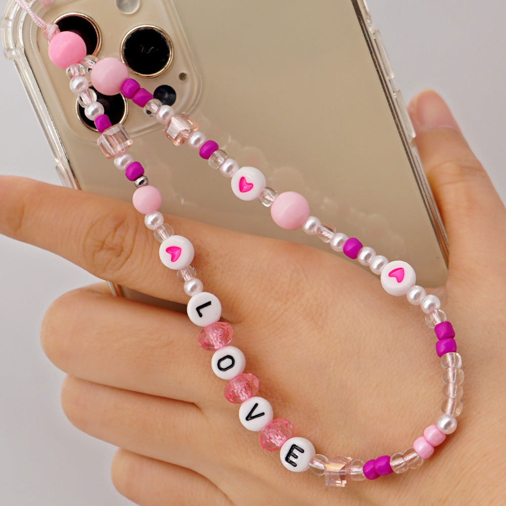 Factory direct supply handmade beaded mobile phone lanyard, Bluetooth speaker lanyard, flashlight, fan, selfie stick, U-disk sling