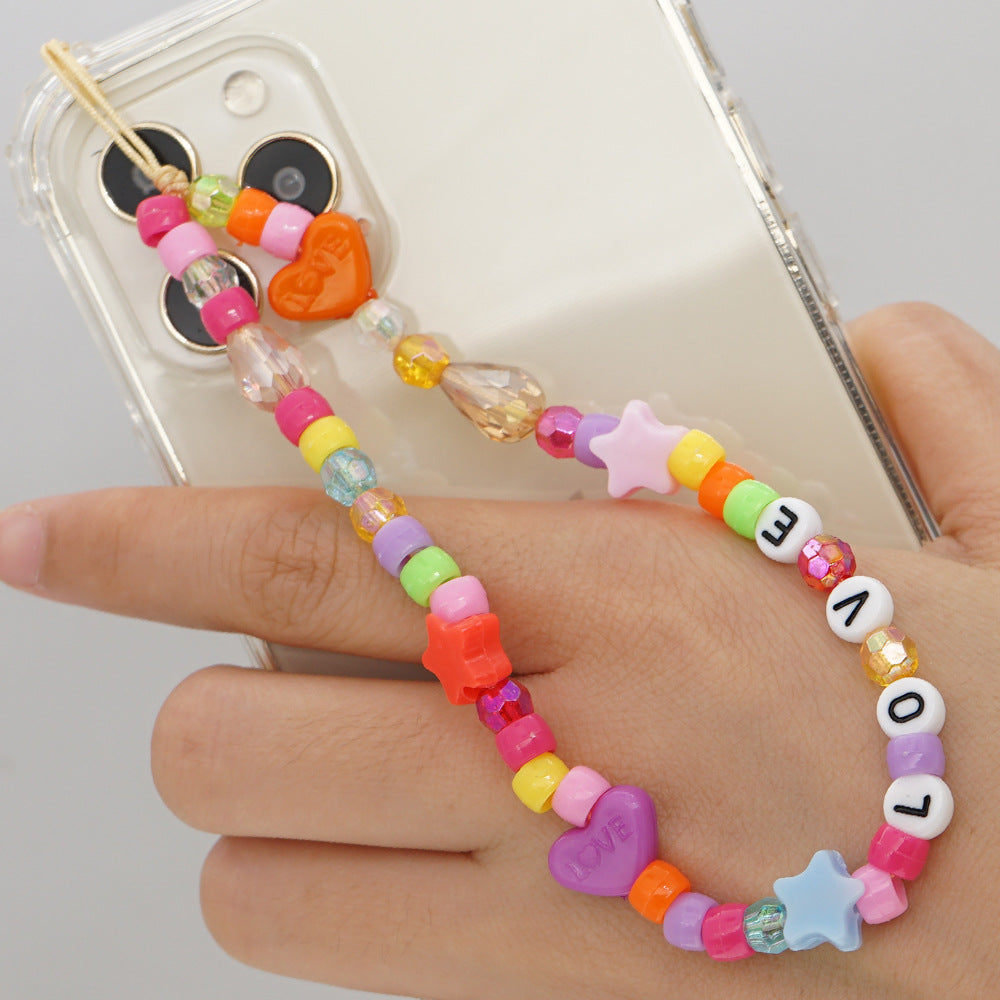 Factory direct supply handmade beaded mobile phone lanyard, Bluetooth speaker lanyard, flashlight, fan, selfie stick, U-disk sling