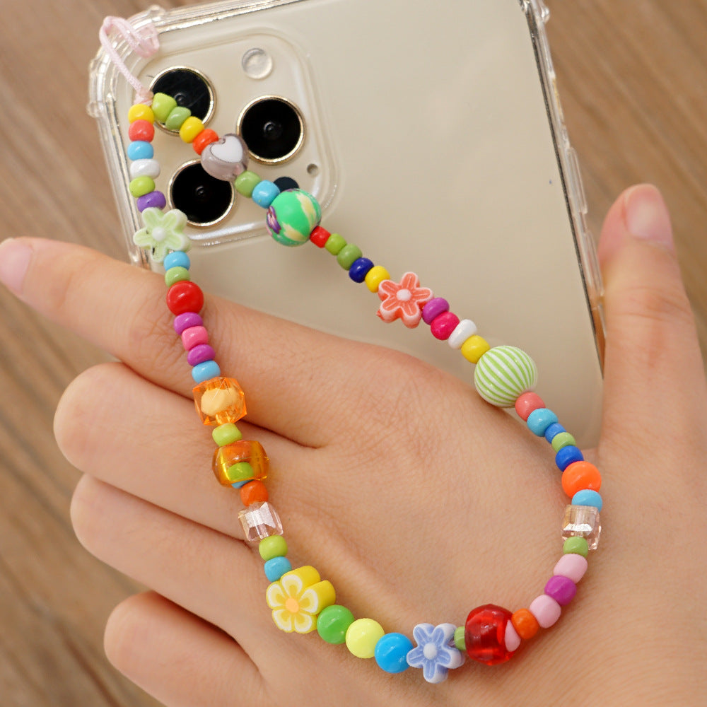 Factory direct supply handmade beaded mobile phone lanyard, Bluetooth speaker lanyard, flashlight, fan, selfie stick, U-disk sling