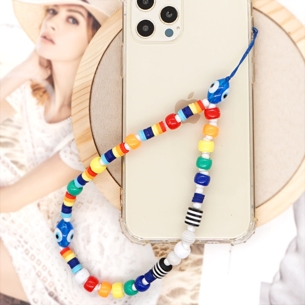 Factory direct supply handmade beaded mobile phone lanyard, Bluetooth speaker lanyard, flashlight, fan, selfie stick, U-disk sling