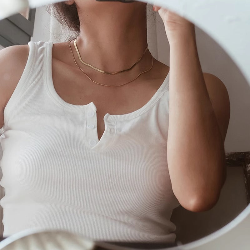 Collana Multistrato Pietra Naturale con Fiocco - Donna