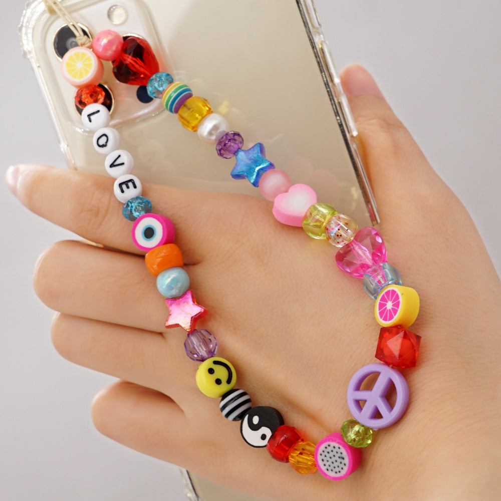 Factory direct supply handmade beaded mobile phone lanyard, Bluetooth speaker lanyard, flashlight, fan, selfie stick, U-disk sling