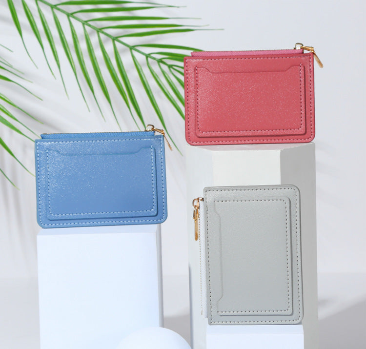 Portafogli da donna Borsa da donna in pelle PU Mini Hasp Porta carte multi-carta solida Portafogli corti Portafoglio piccolo sottile con cerniera Hasp