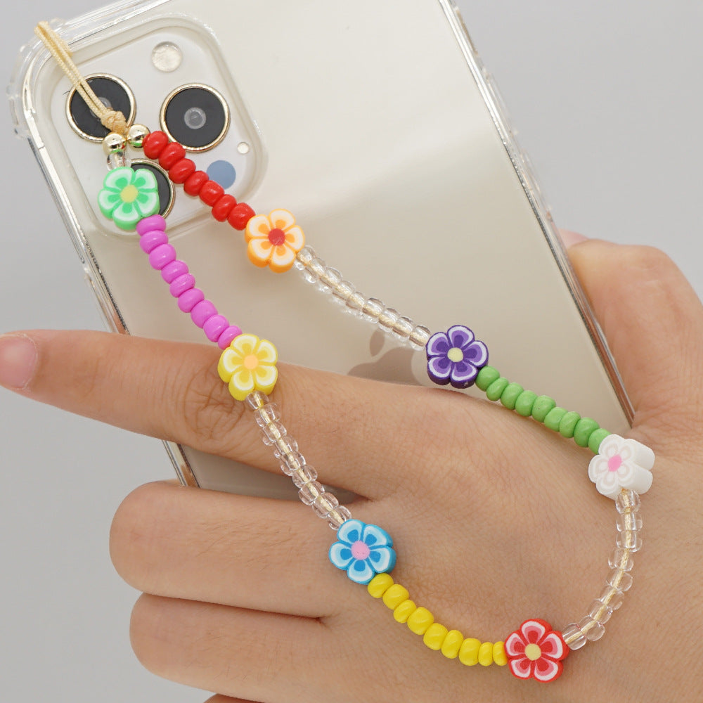Factory direct supply handmade beaded mobile phone lanyard, Bluetooth speaker lanyard, flashlight, fan, selfie stick, U-disk sling