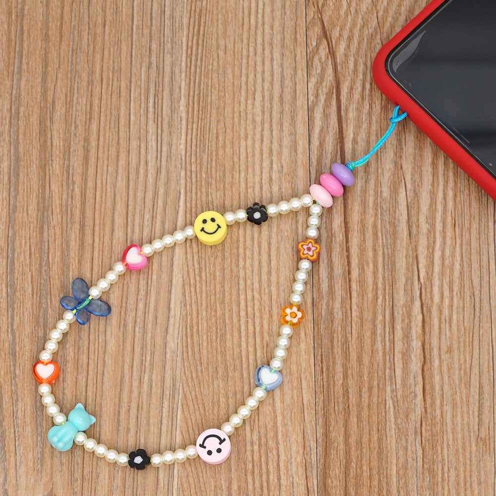 Factory direct supply handmade beaded mobile phone lanyard, Bluetooth speaker lanyard, flashlight, fan, selfie stick, U-disk sling