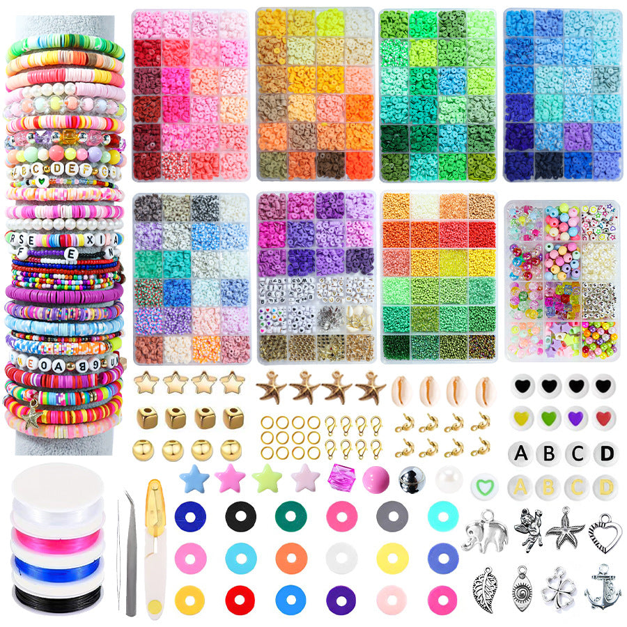 Cross-border soft pottery academic style handmade beaded diy material package box bracelet jewelry accessories bracelet beads